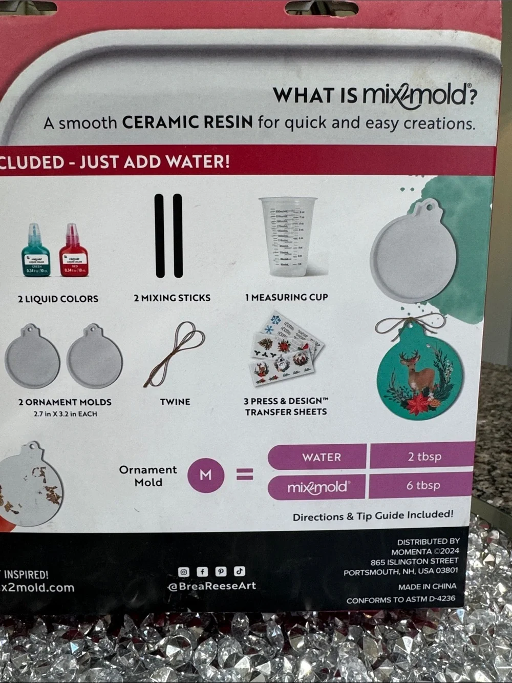 Holiday Ornament Kit — Red and Teal Ornament Craft Set